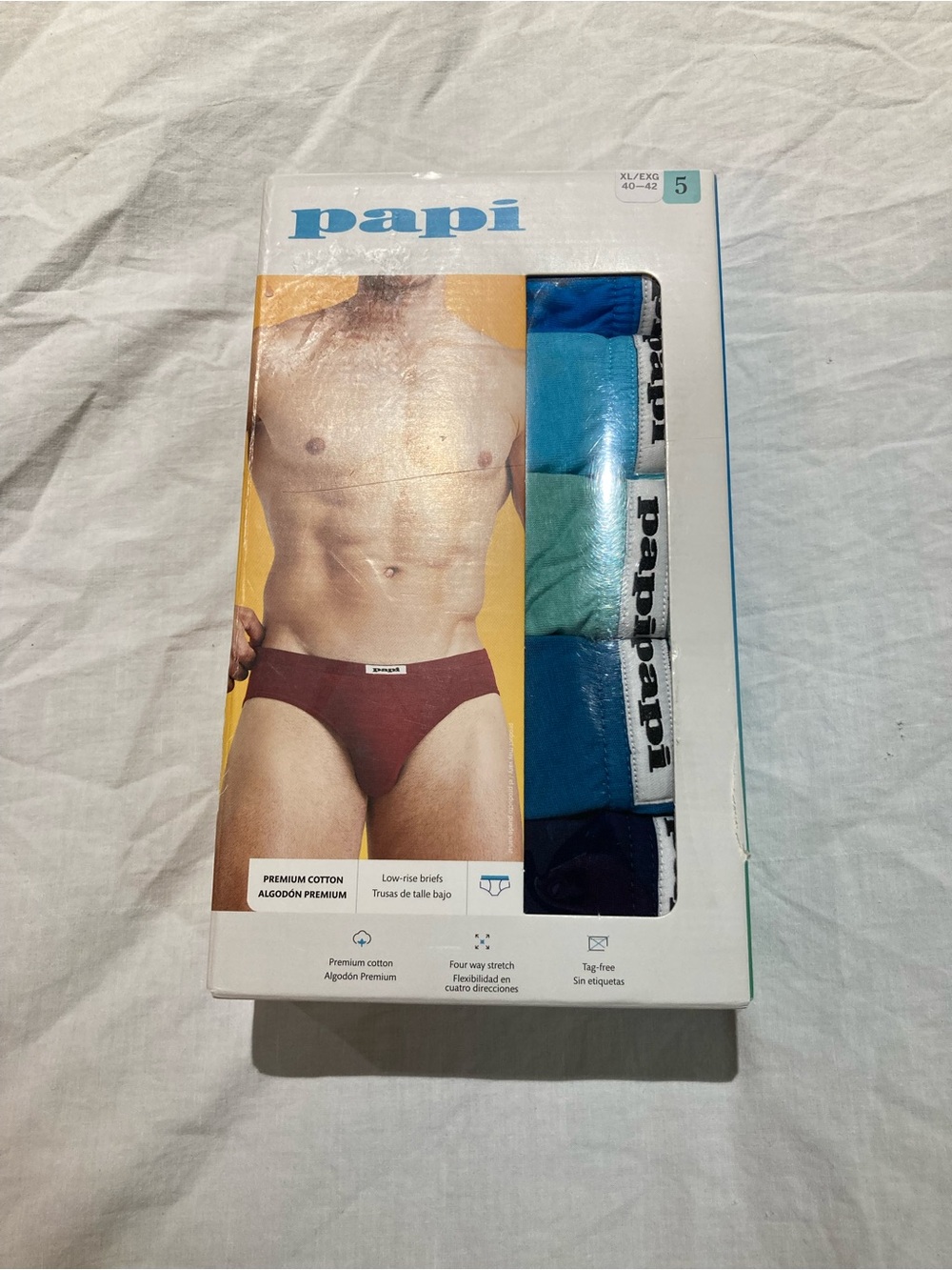 Papi 5-pack low rise briefs, Men’s size XL, NWT!